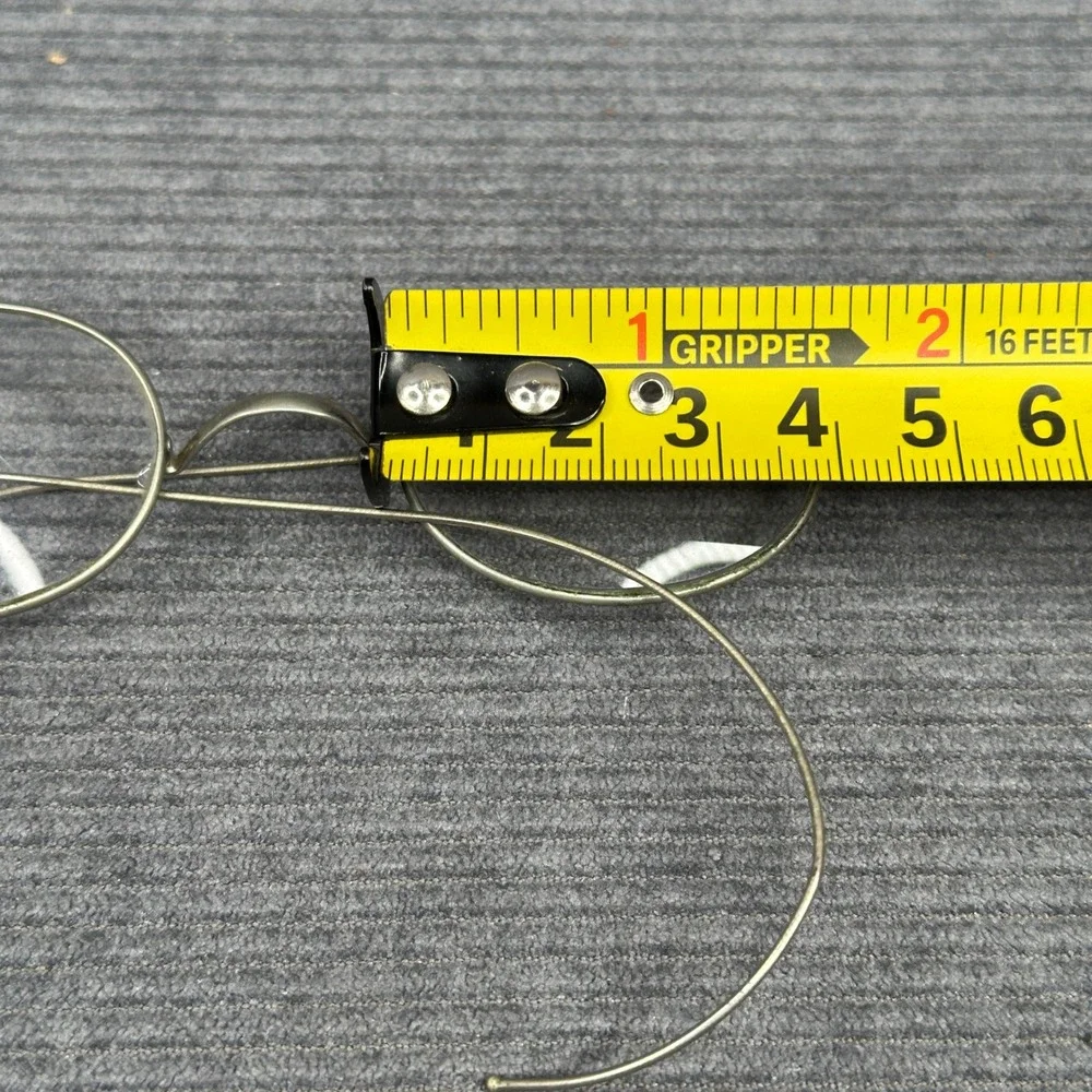 Antique Y2K Aluminum Wire Rim Oval Spectacles Cable Temple Glasses Silver